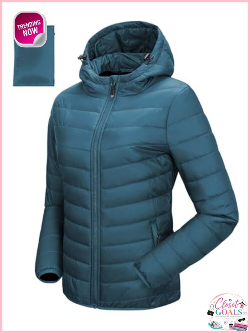Women's Hooded Packable Puffer Jacket Lightweight Quilted Winter Coat